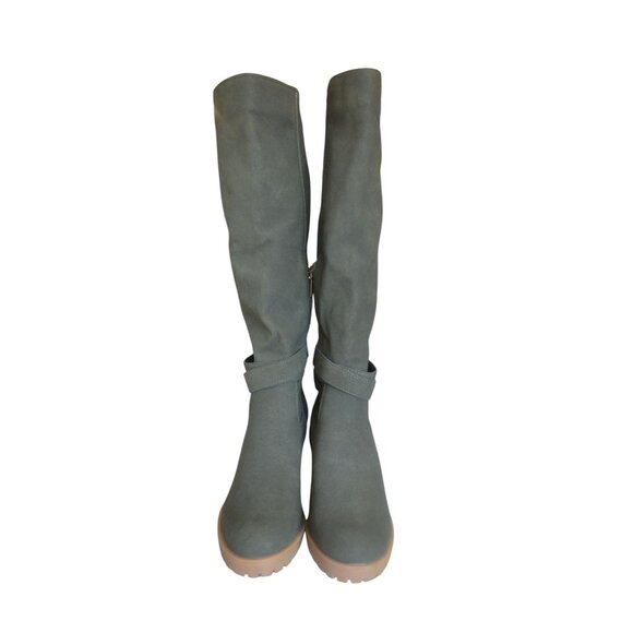 NWOT Wonderly Ash Boots Moss Green Knee High Womens Size 8 Boho Fall Chunky Heel - Picture 3 of 9